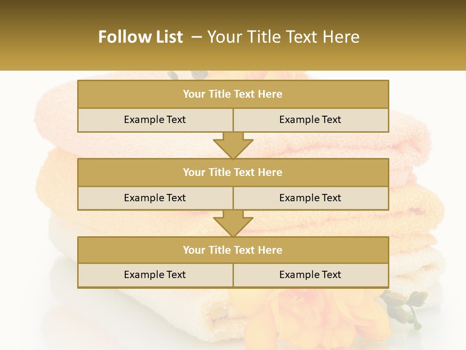 A Stack Of Towels With Yellow Flowers On Them PowerPoint Template