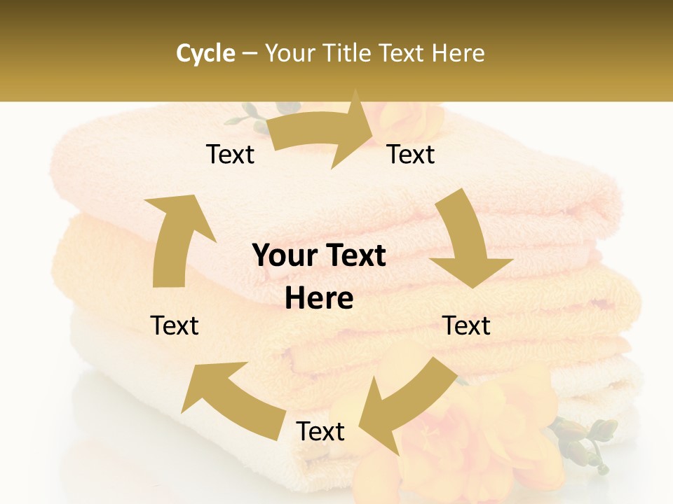 A Stack Of Towels With Yellow Flowers On Them PowerPoint Template