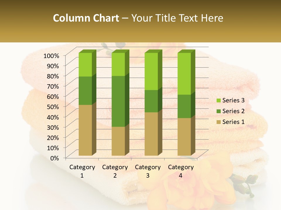 A Stack Of Towels With Yellow Flowers On Them PowerPoint Template