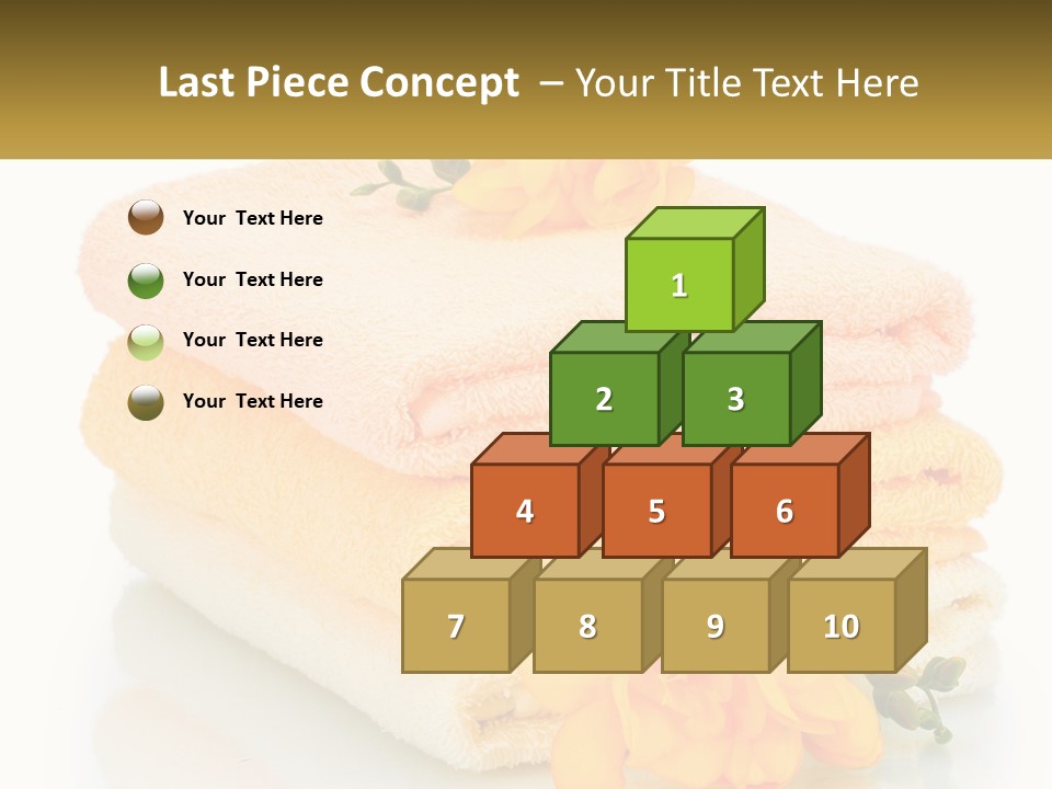 A Stack Of Towels With Yellow Flowers On Them PowerPoint Template