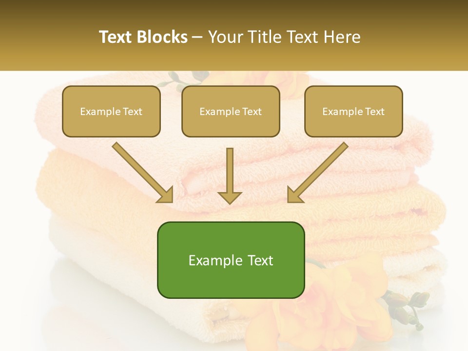 A Stack Of Towels With Yellow Flowers On Them PowerPoint Template