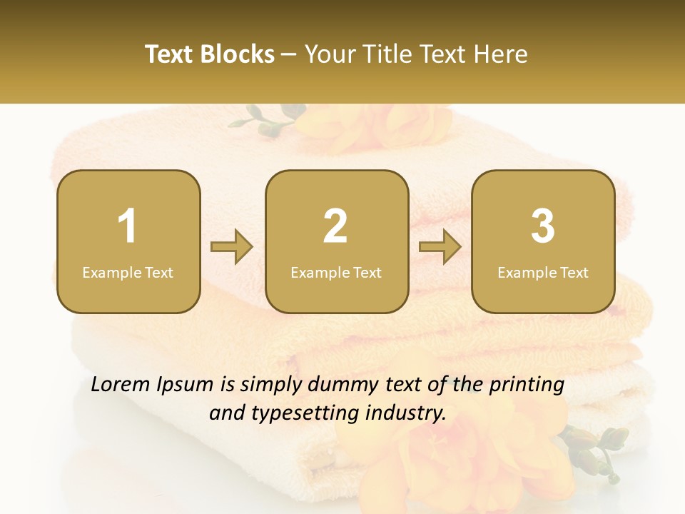 A Stack Of Towels With Yellow Flowers On Them PowerPoint Template
