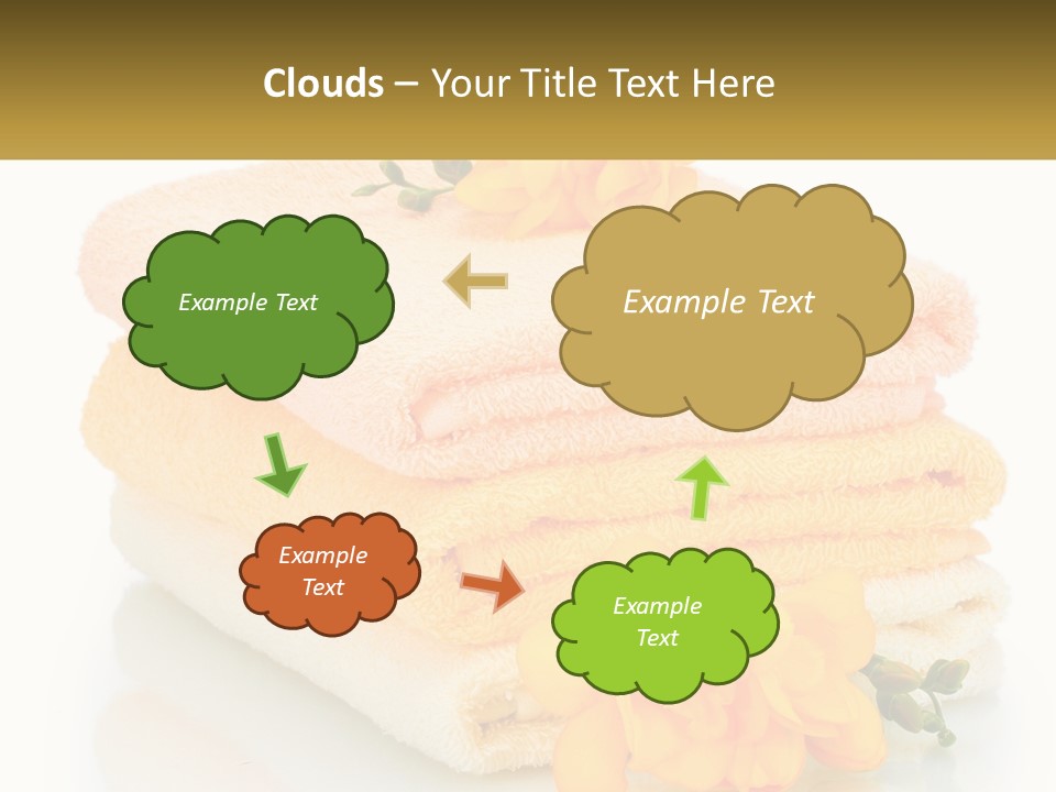 A Stack Of Towels With Yellow Flowers On Them PowerPoint Template