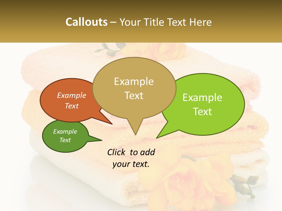 A Stack Of Towels With Yellow Flowers On Them PowerPoint Template