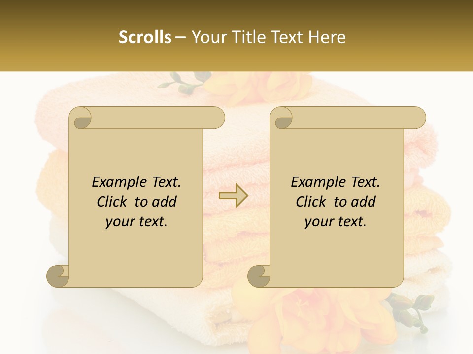 A Stack Of Towels With Yellow Flowers On Them PowerPoint Template