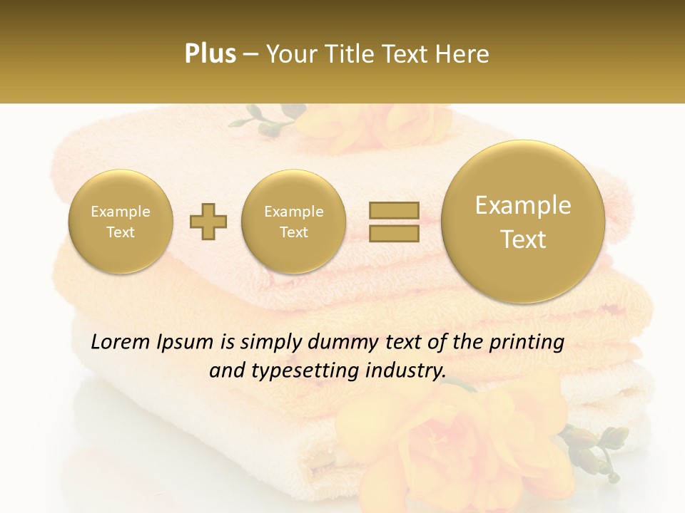 A Stack Of Towels With Yellow Flowers On Them PowerPoint Template