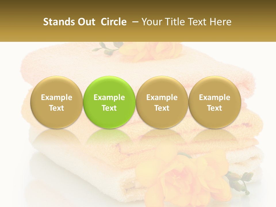 A Stack Of Towels With Yellow Flowers On Them PowerPoint Template