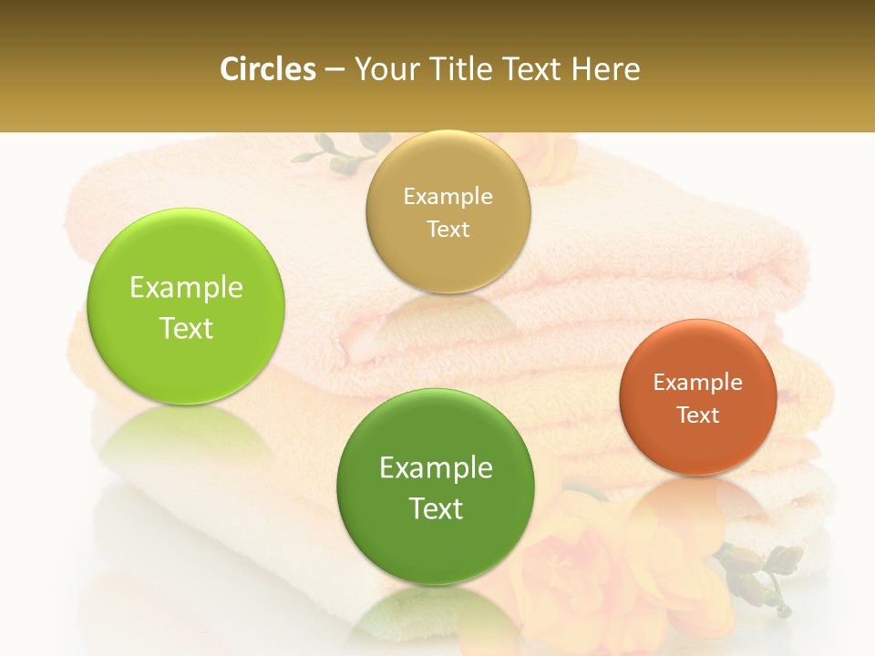A Stack Of Towels With Yellow Flowers On Them PowerPoint Template