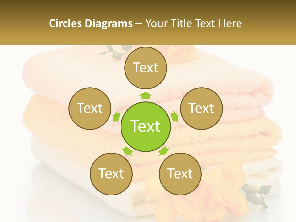 A Stack Of Towels With Yellow Flowers On Them PowerPoint Template