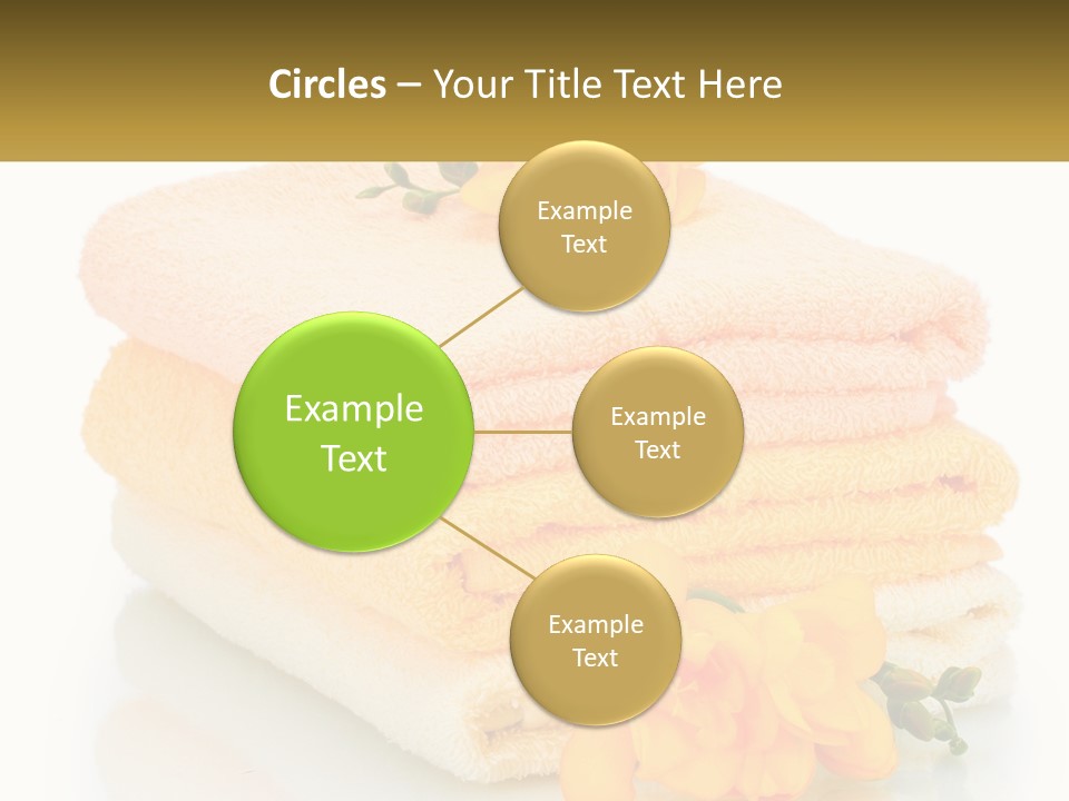 A Stack Of Towels With Yellow Flowers On Them PowerPoint Template
