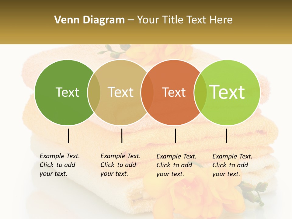A Stack Of Towels With Yellow Flowers On Them PowerPoint Template