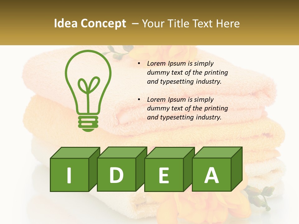 A Stack Of Towels With Yellow Flowers On Them PowerPoint Template