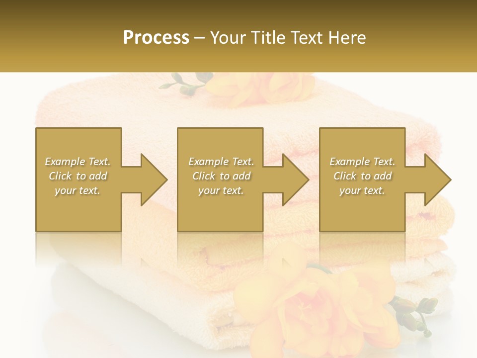 A Stack Of Towels With Yellow Flowers On Them PowerPoint Template