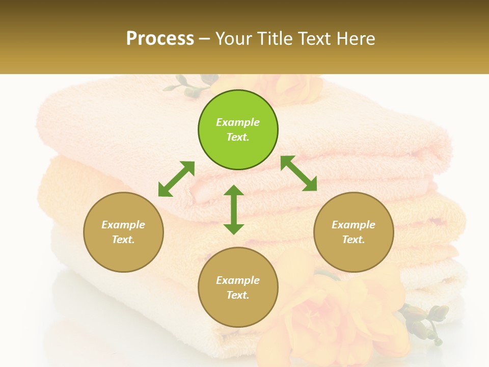 A Stack Of Towels With Yellow Flowers On Them PowerPoint Template