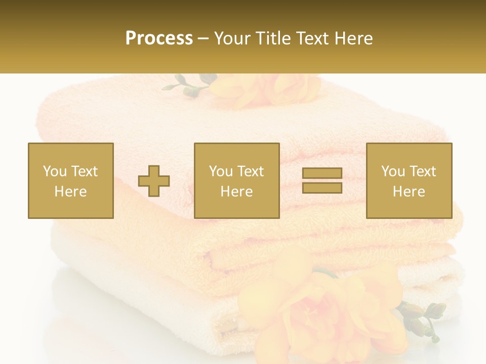 A Stack Of Towels With Yellow Flowers On Them PowerPoint Template