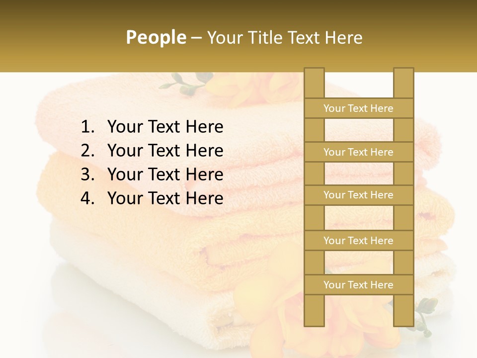 A Stack Of Towels With Yellow Flowers On Them PowerPoint Template