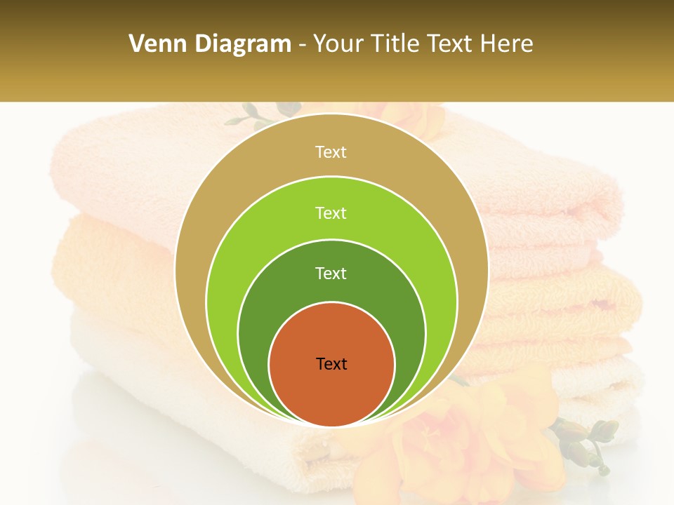 A Stack Of Towels With Yellow Flowers On Them PowerPoint Template
