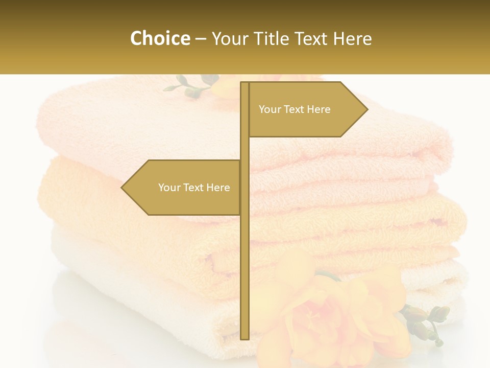 A Stack Of Towels With Yellow Flowers On Them PowerPoint Template