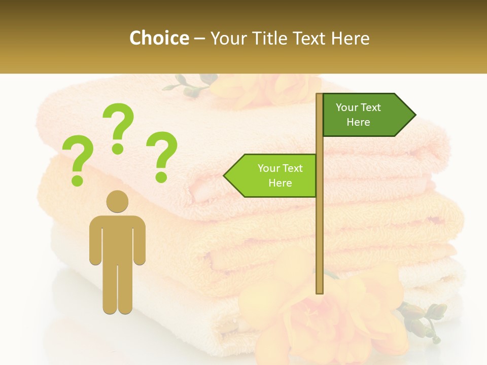 A Stack Of Towels With Yellow Flowers On Them PowerPoint Template