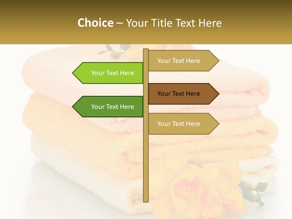 A Stack Of Towels With Yellow Flowers On Them PowerPoint Template