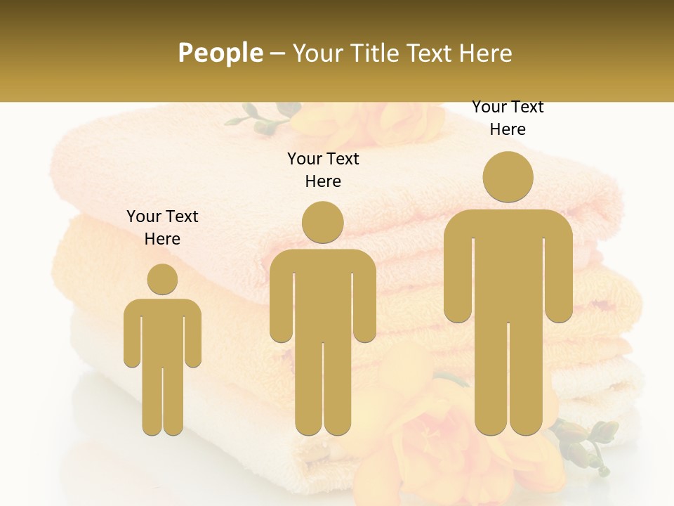 A Stack Of Towels With Yellow Flowers On Them PowerPoint Template