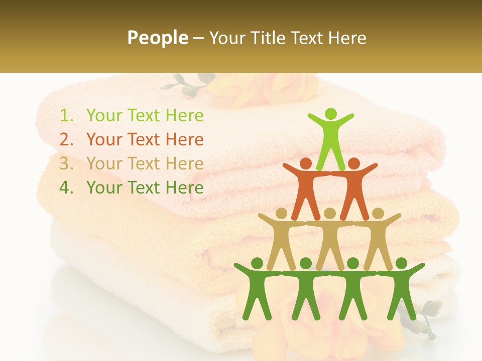 A Stack Of Towels With Yellow Flowers On Them PowerPoint Template