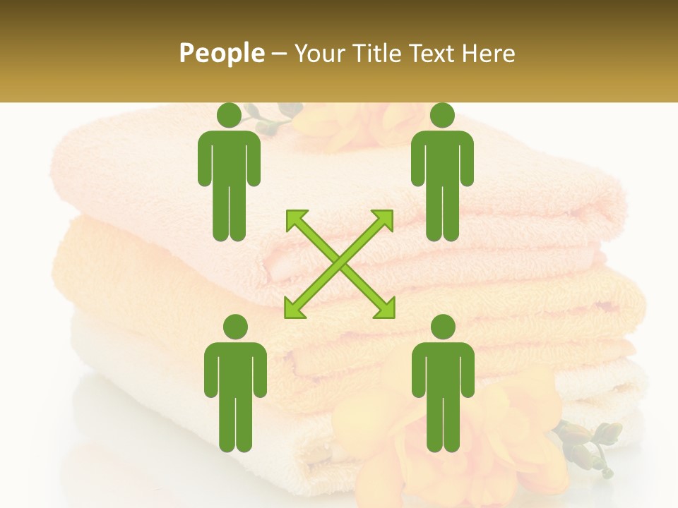A Stack Of Towels With Yellow Flowers On Them PowerPoint Template