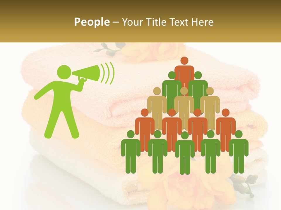 A Stack Of Towels With Yellow Flowers On Them PowerPoint Template