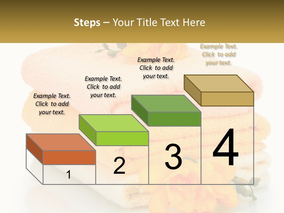 A Stack Of Towels With Yellow Flowers On Them PowerPoint Template