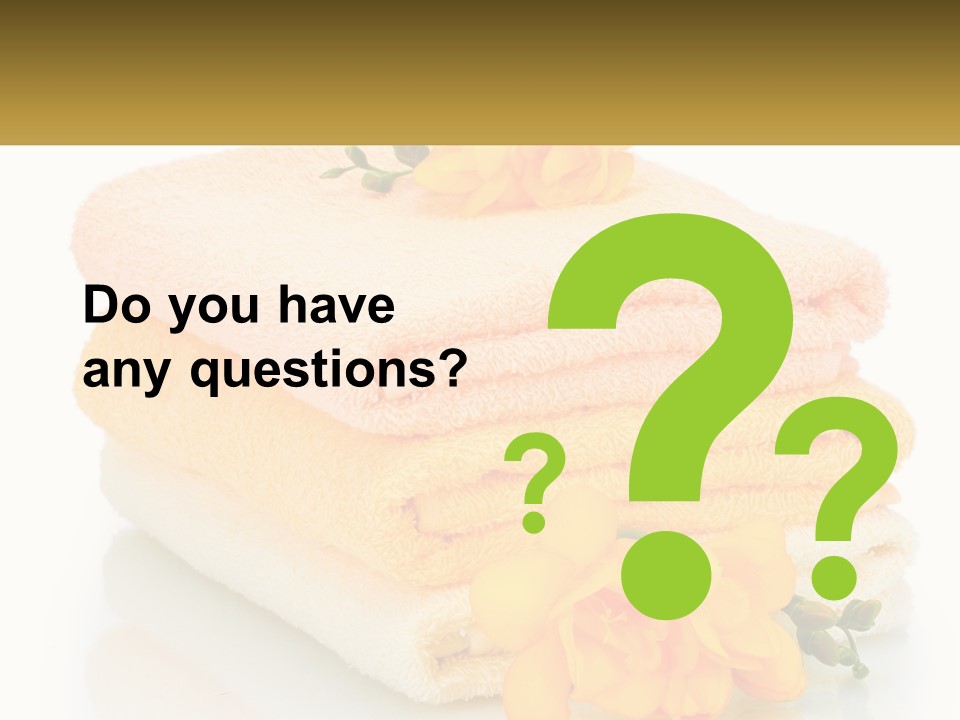 A Stack Of Towels With Yellow Flowers On Them PowerPoint Template