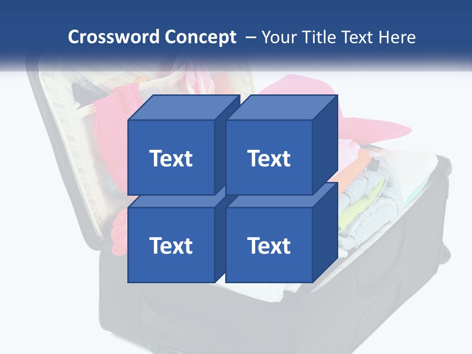 A Suitcase Filled With Clothes And A Hat PowerPoint Template