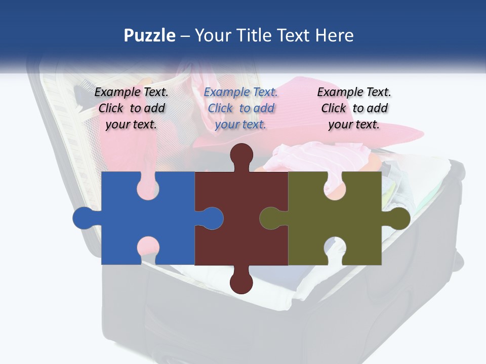 A Suitcase Filled With Clothes And A Hat PowerPoint Template