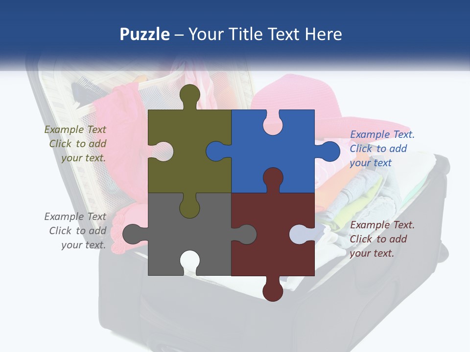 A Suitcase Filled With Clothes And A Hat PowerPoint Template