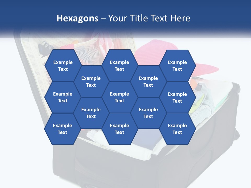 A Suitcase Filled With Clothes And A Hat PowerPoint Template