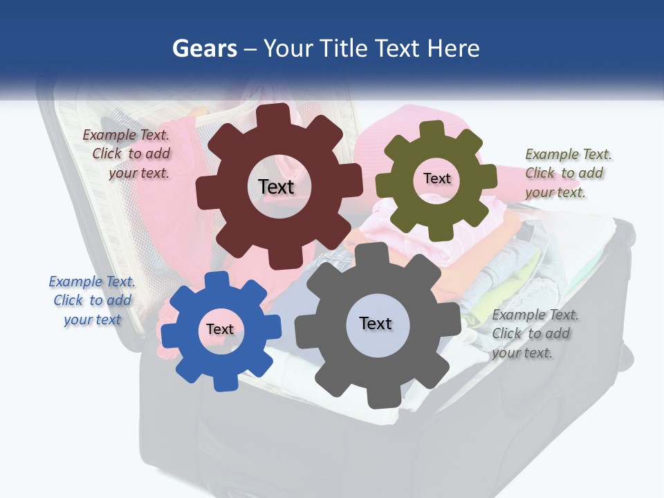 A Suitcase Filled With Clothes And A Hat PowerPoint Template