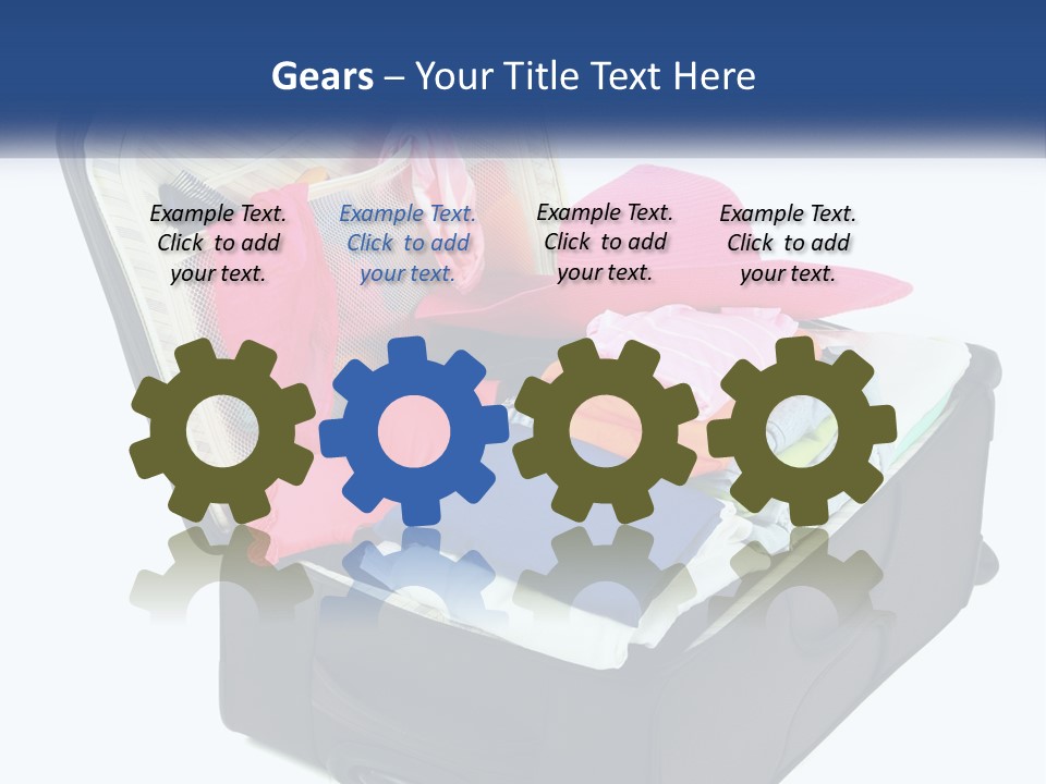 A Suitcase Filled With Clothes And A Hat PowerPoint Template