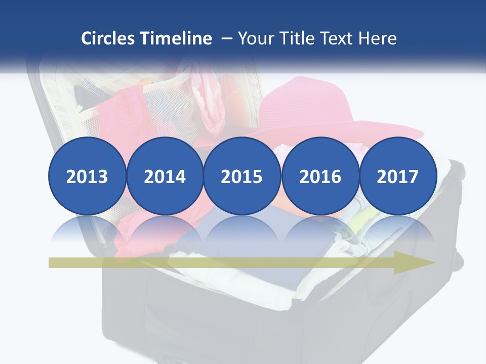 A Suitcase Filled With Clothes And A Hat PowerPoint Template