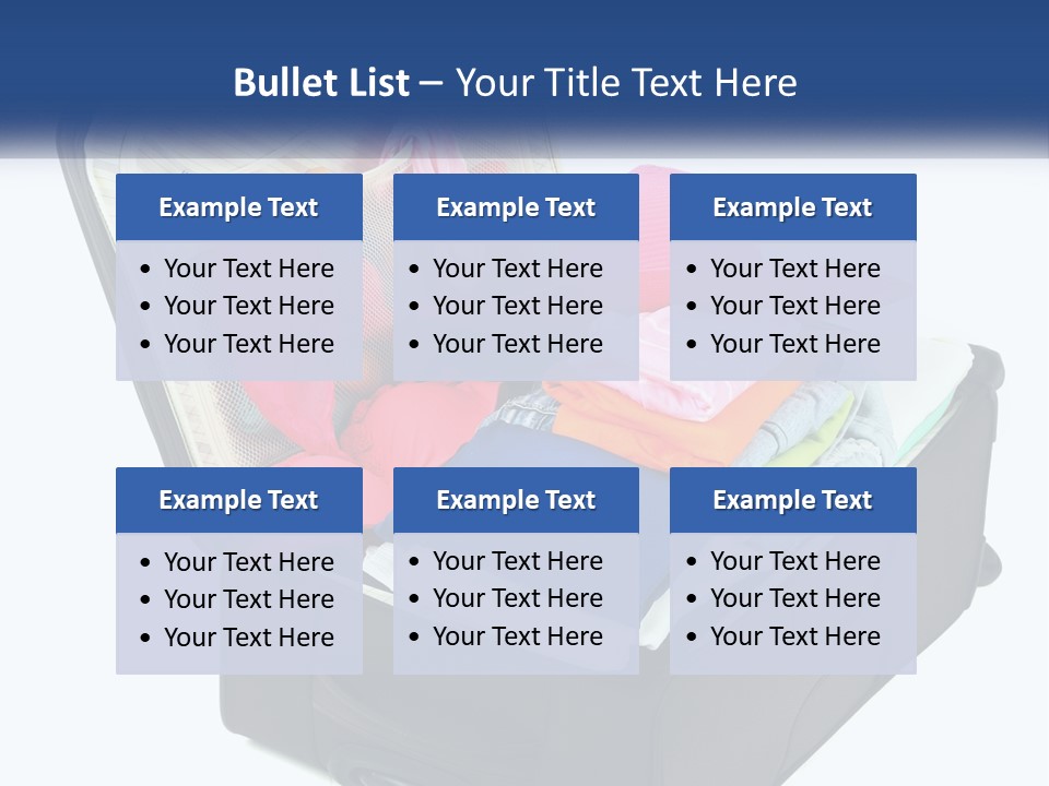 A Suitcase Filled With Clothes And A Hat PowerPoint Template