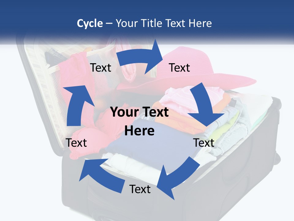 A Suitcase Filled With Clothes And A Hat PowerPoint Template