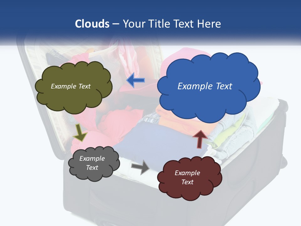 A Suitcase Filled With Clothes And A Hat PowerPoint Template