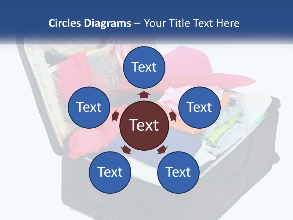 A Suitcase Filled With Clothes And A Hat PowerPoint Template