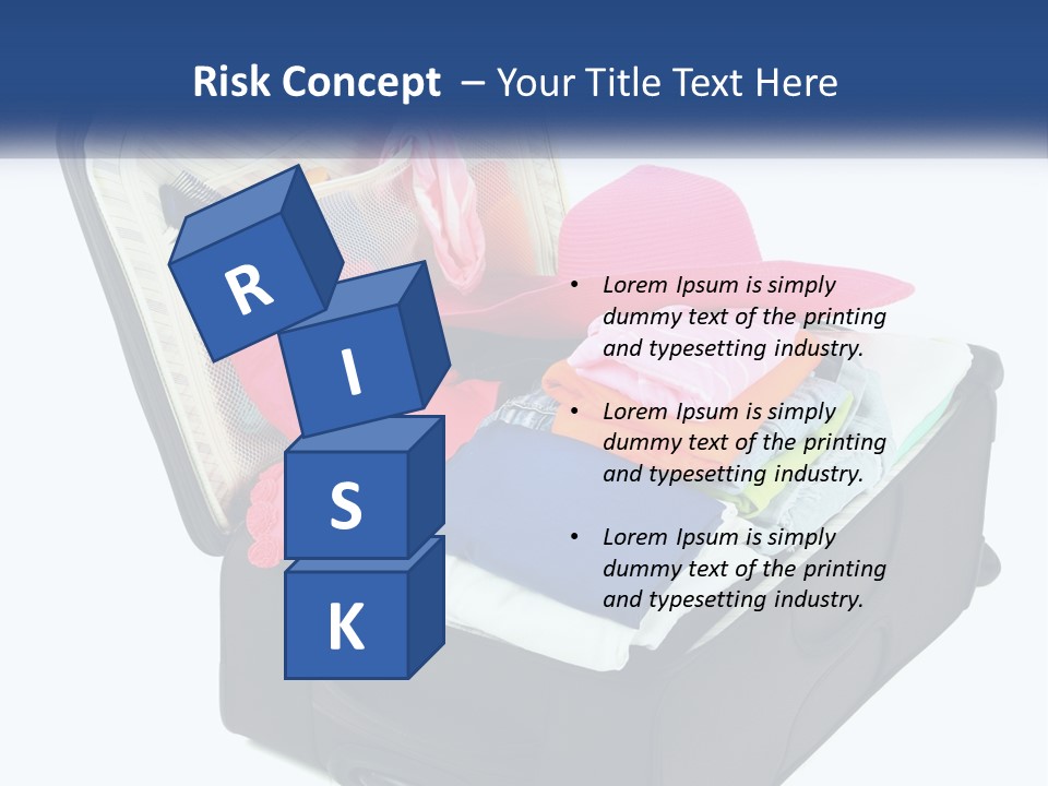 A Suitcase Filled With Clothes And A Hat PowerPoint Template