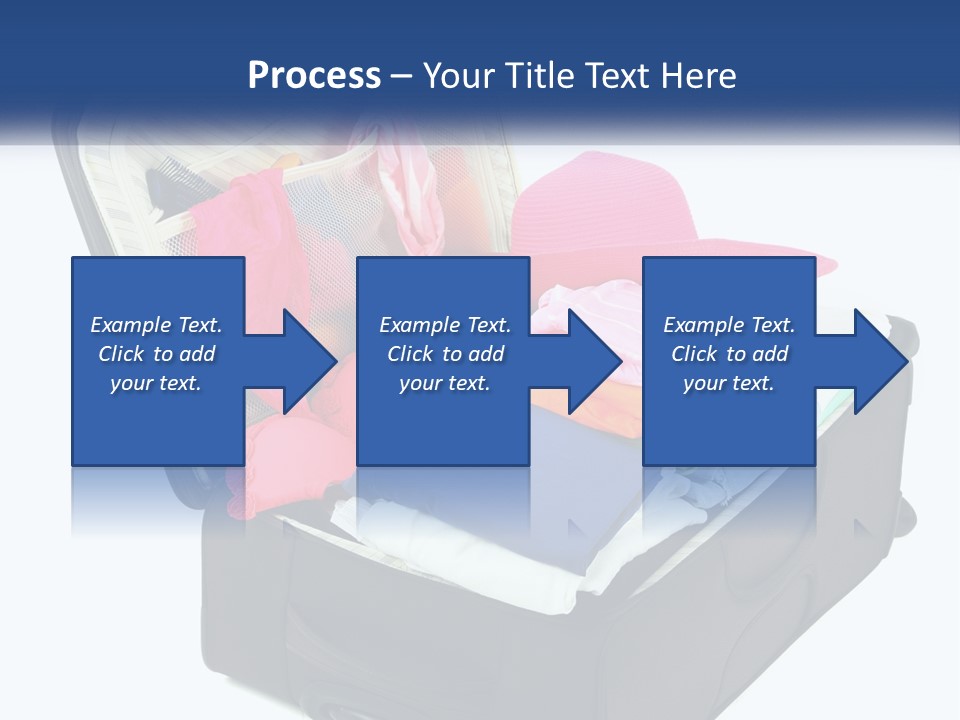 A Suitcase Filled With Clothes And A Hat PowerPoint Template