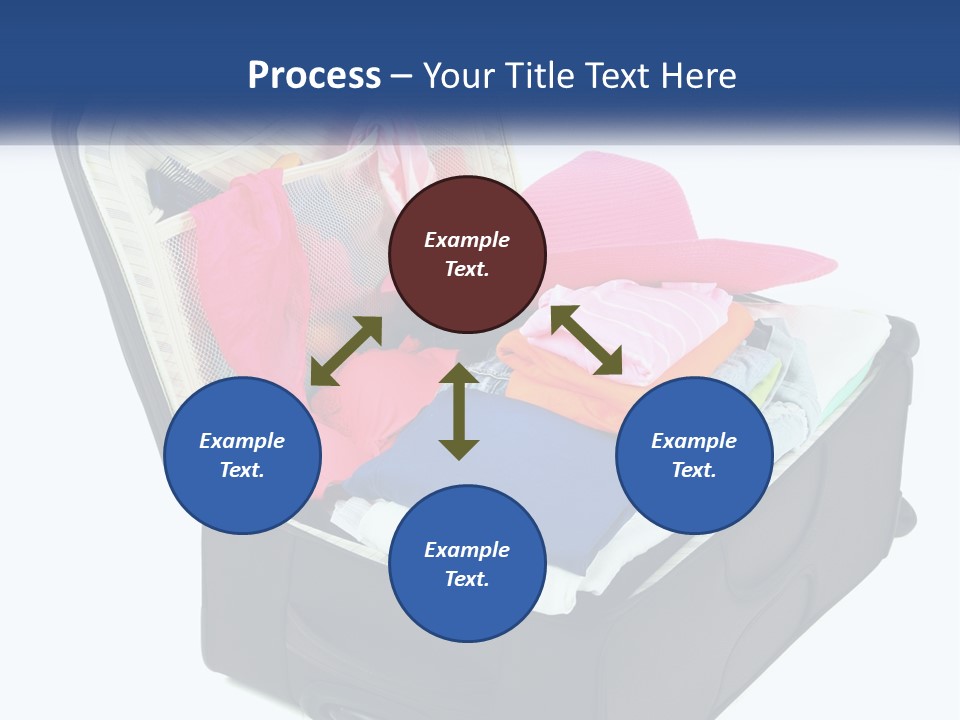 A Suitcase Filled With Clothes And A Hat PowerPoint Template