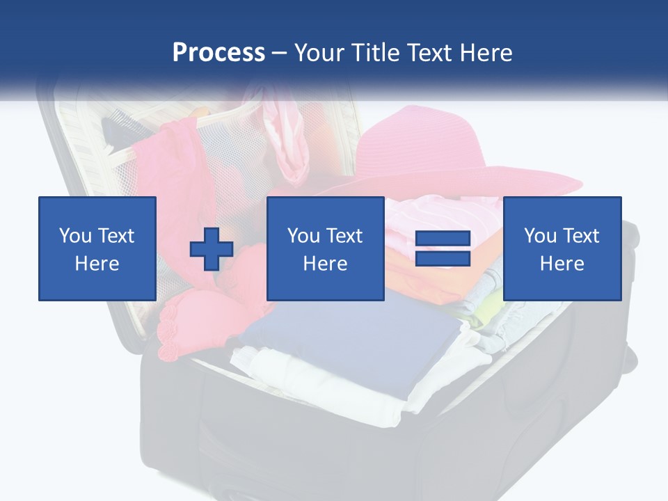 A Suitcase Filled With Clothes And A Hat PowerPoint Template
