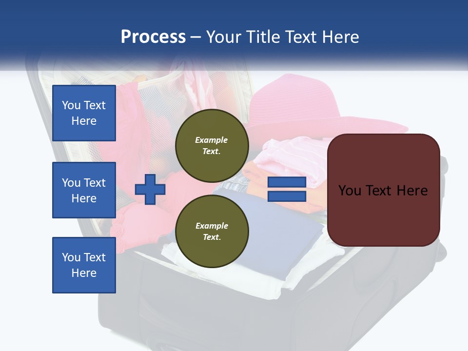A Suitcase Filled With Clothes And A Hat PowerPoint Template