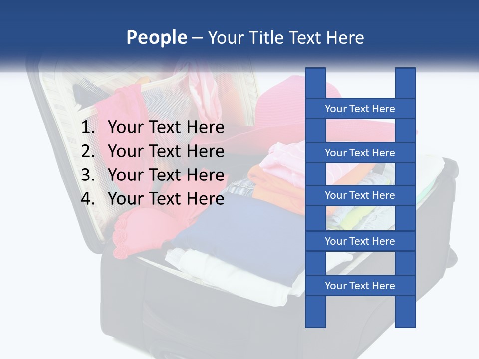 A Suitcase Filled With Clothes And A Hat PowerPoint Template