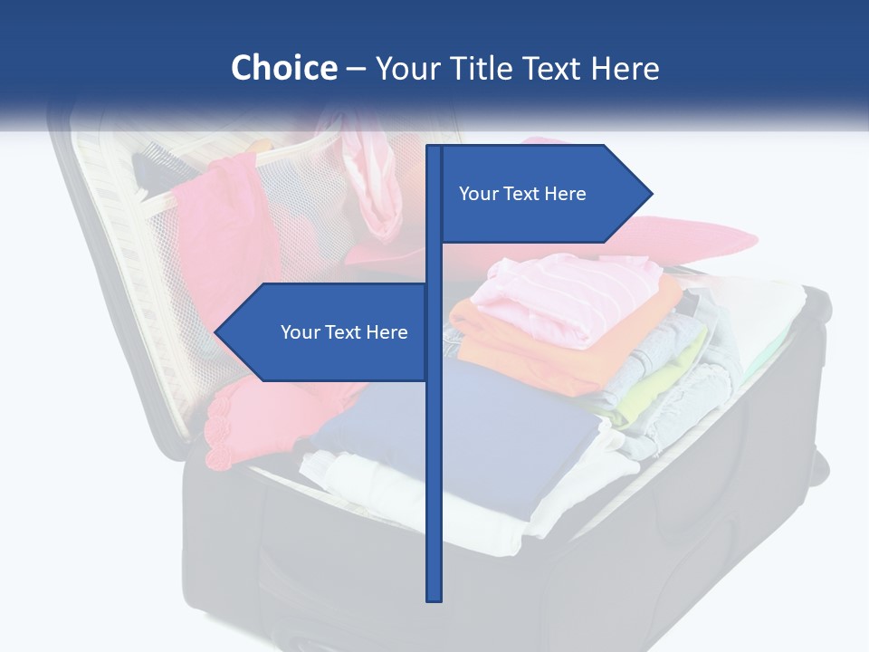 A Suitcase Filled With Clothes And A Hat PowerPoint Template