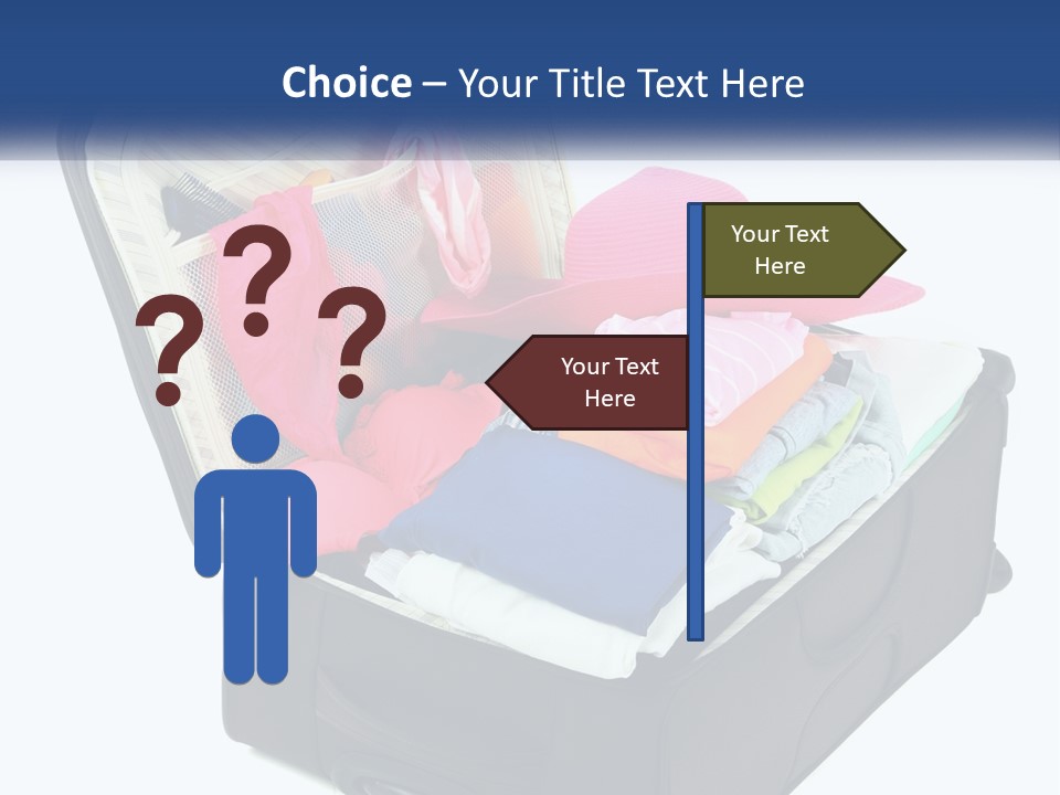 A Suitcase Filled With Clothes And A Hat PowerPoint Template