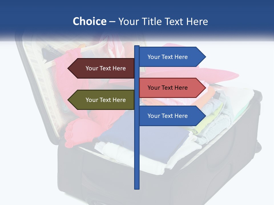 A Suitcase Filled With Clothes And A Hat PowerPoint Template